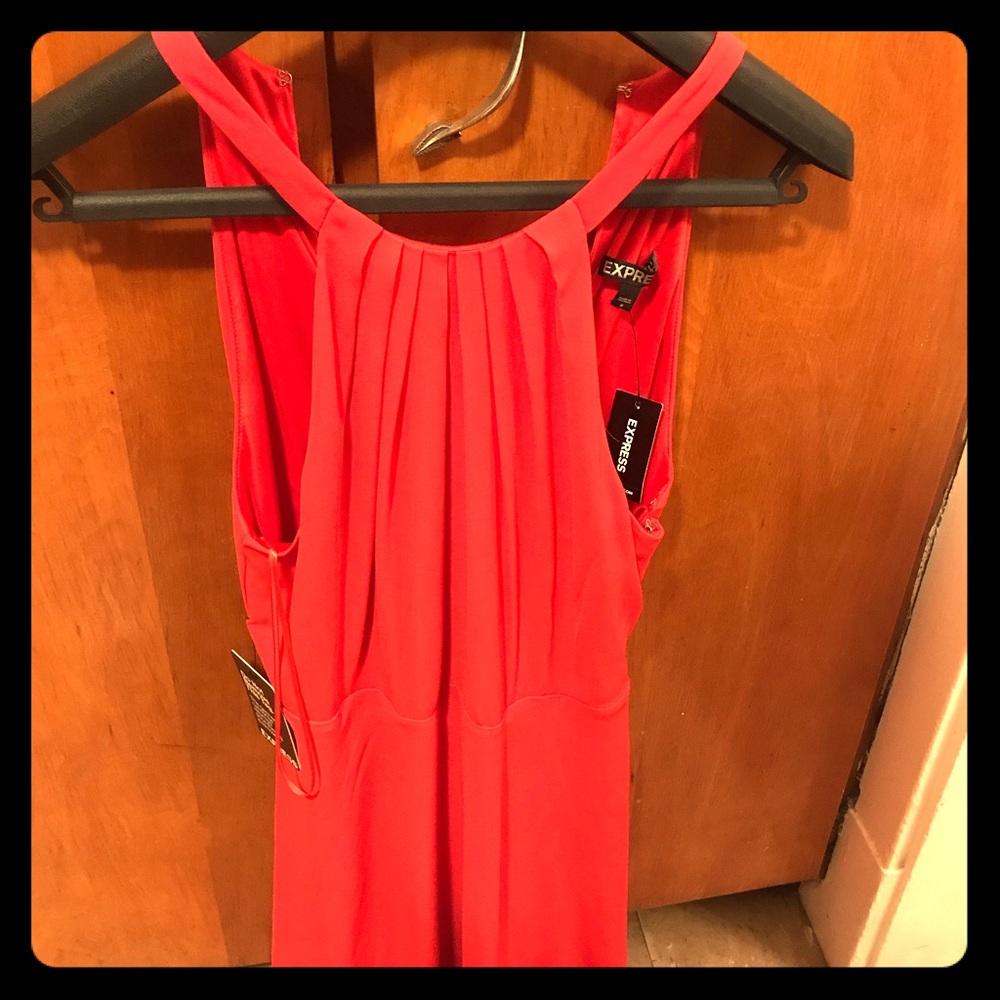 EXPRESS Brand Coral Springtime midi Dress NWT!